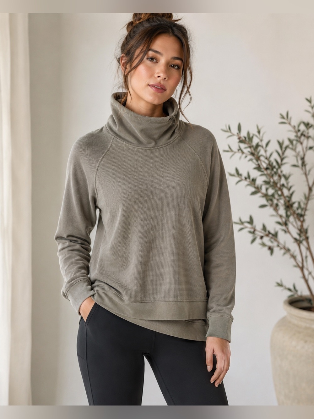 Calvin Klein Performance Slate Blue Funnel Neck Sweatshirt